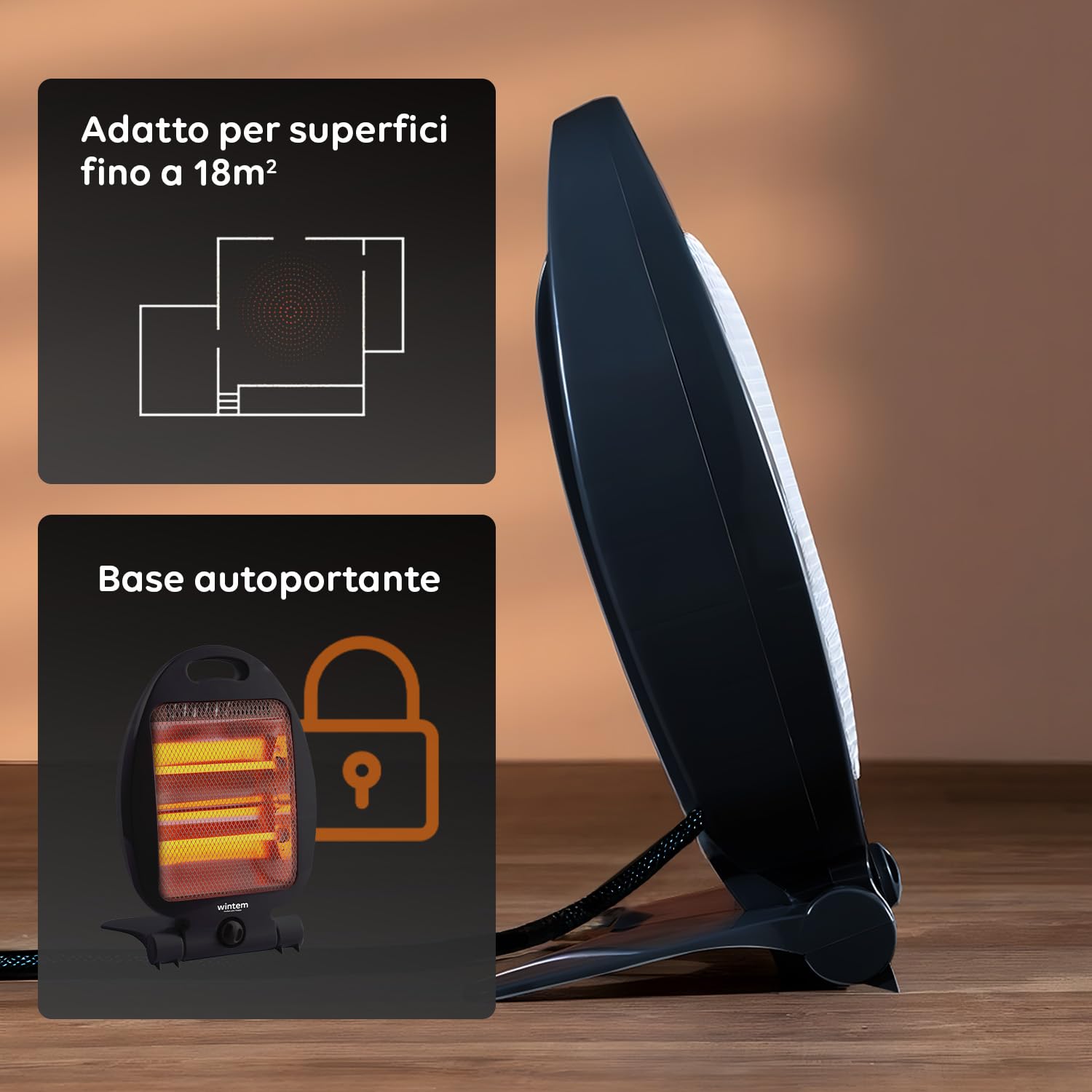 STUFA IRRAGGIANTE AL QUARZO - HZQ850C | Interno, Riscaldamento