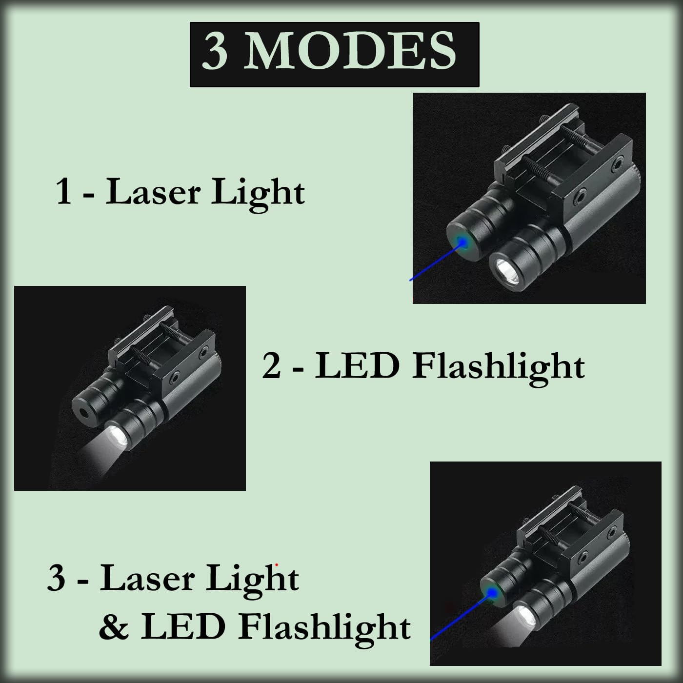 GOTICAL Pack of 2 Tactical Combo LED Flashlight and Green Laser Sight Tactical Output That Exceed < 5mW not exceeding 5mw (Pack of 2 - White Flashlight and Blue Laser)