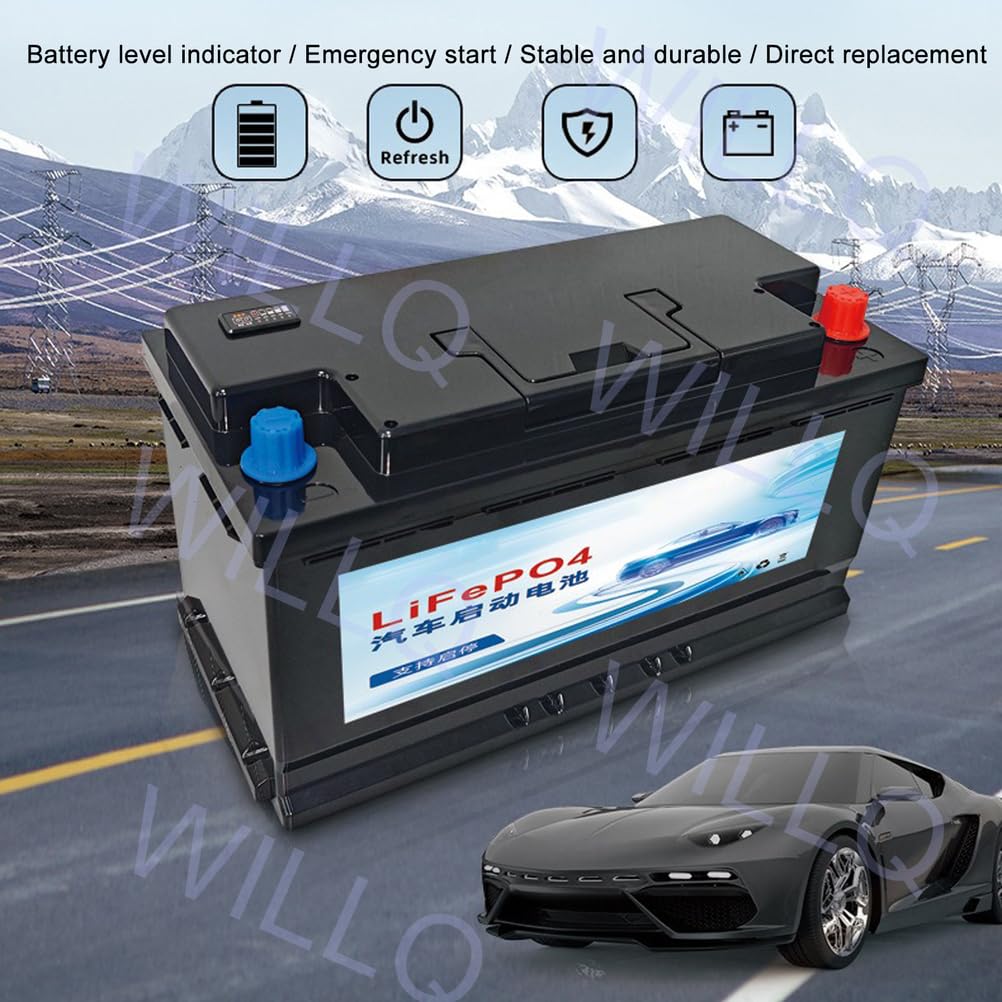 Batería Litio Recargable para automóvil Arranque y Parada 12V 50Ah 60Ah 70Ah 80Ah 90Ah 100Ah 110Ah batería LiFePO4 automotriz de Alto Rendimiento sin Mantenimiento