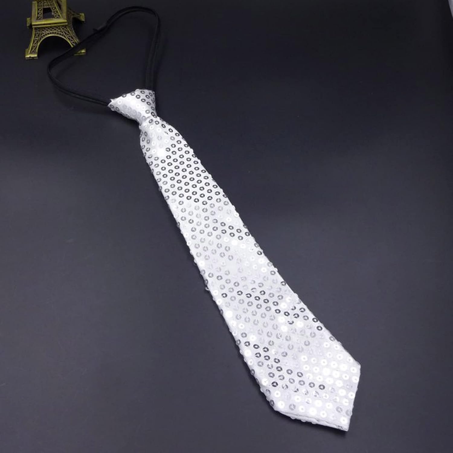 Adults Unisex Glitter Fish Scales Sequins Outfits Suspenders Bowtie and Necktie Party Props Cosplay Costume Bowties Men Clip