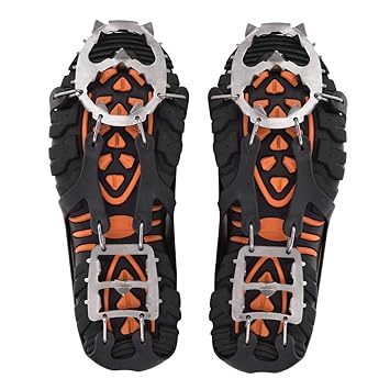 Ice Grips, 1 Pair Good Grip Anti Slip Spikes, for Mud Mountain Road Climbing Climbing Snow Mountain(M)