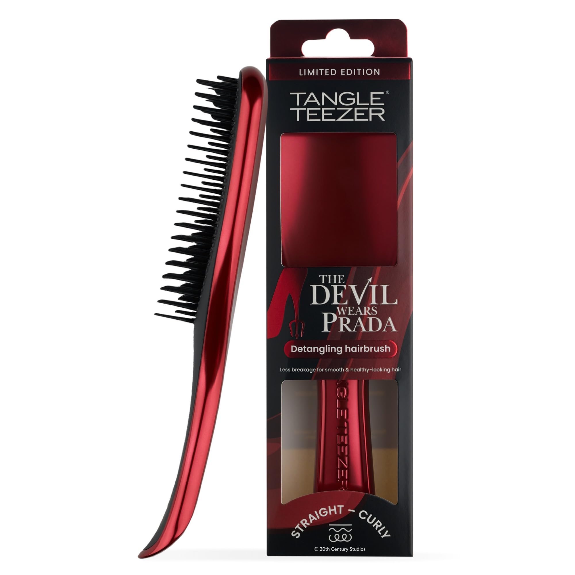 The Devil Wears Prada X Tangle Teezer Ultimate Detangler Brush for Wet & Dry Hair, Eliminates Knots & Reduces Breakage for Straight to Wavy Hair Types, Limited Edition Red Metallic - 1