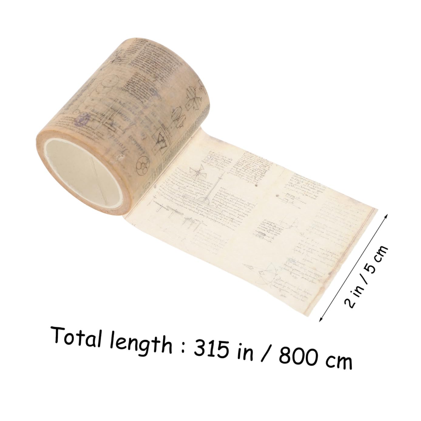 LALAFINA Ruban Adhésif Décoratif en Papier Japonerie, Style Rétro Gothique, Beige, pour Scrapbooking, Journaling et Loisirs Créatifs