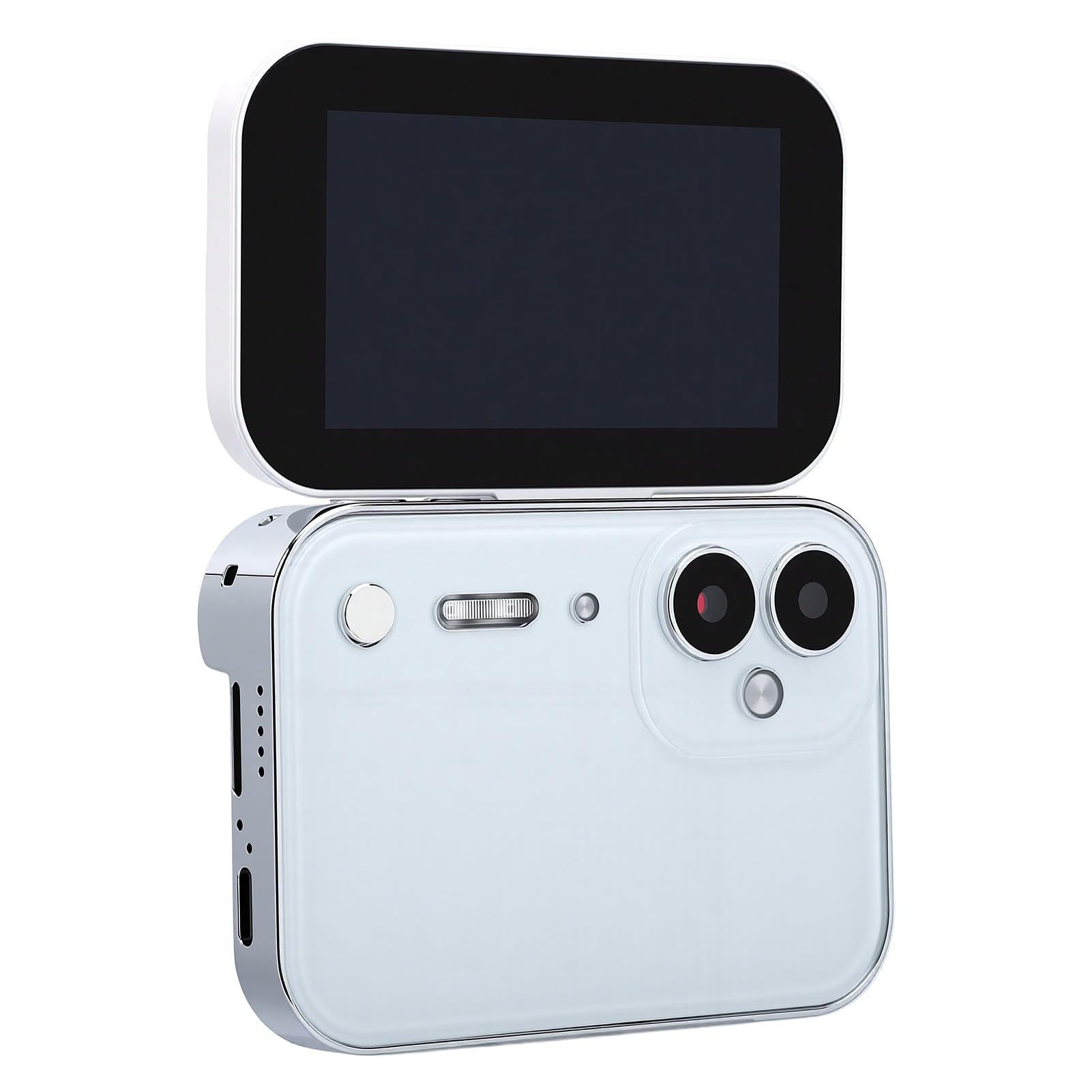 LICAEVEY 4K-Digitalmusikkamera, 64MP CCD-Kamera (White) | 3-Zoll-180-Flip-Touchscreen mit 3600-mAh-Akku, OTG-Anschluss für Selfie-Beauty-Modus und Unterhaltung