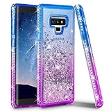 Ruky Galaxy Note 9 Case, Colorful Quicksand Series Glitter Flowing Liquid Floating Bling Diamond Premium Soft TPU Women Girls Phone Case for Samsung Galaxy Note 9 (2018) (Blue Purple)