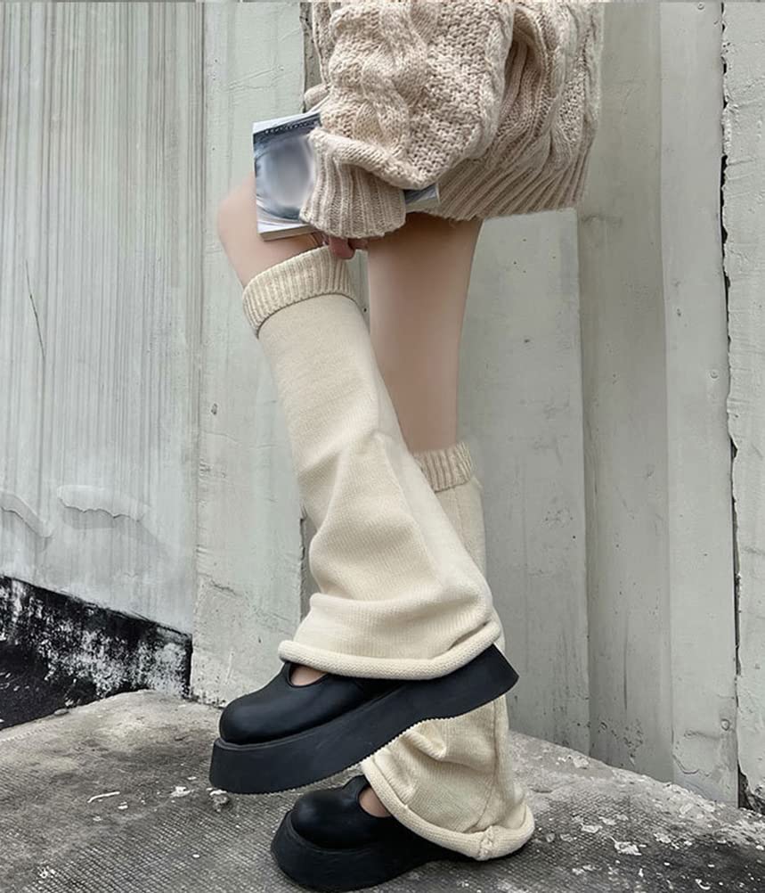 Shownicer Femmes Côtelé Jambières Années 80 Tricot Crochet