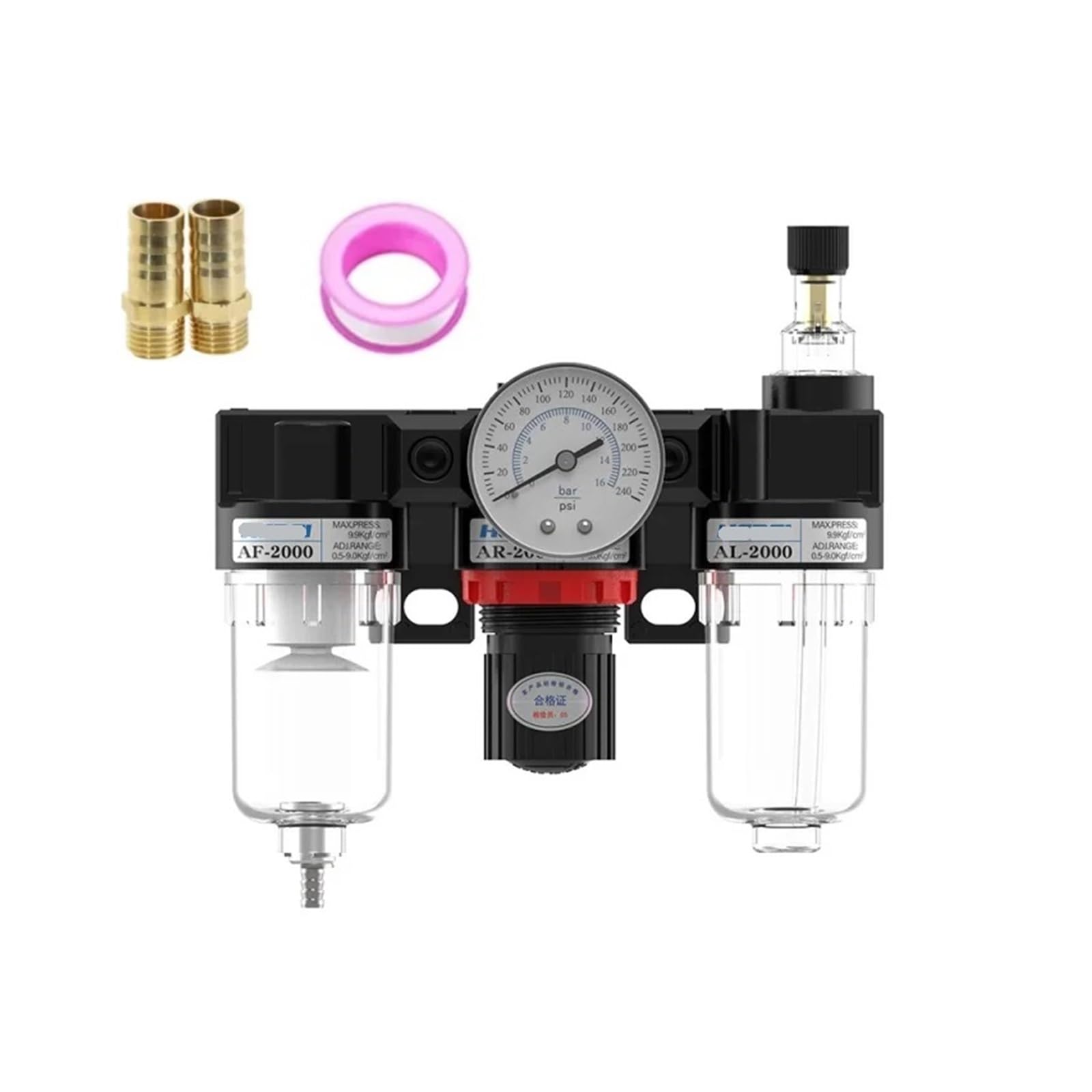 Séparateur eau huile AC2000 1/4 avec régulateur de pression pour air comprimé