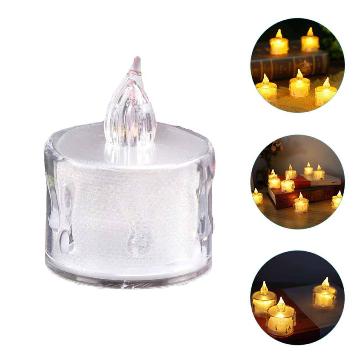 24 Pezzi Candele LED Senza Fiamma Luci Elettroniche Batteria Fiamma Realistica per Feste Ristoranti e Sicure e Decorazioni Atmosferiche