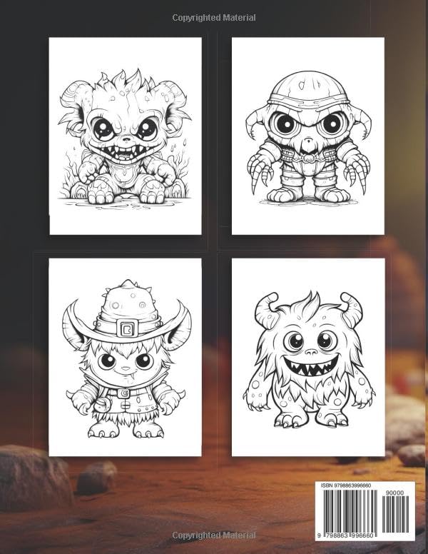 Adorable Creepy Mini Monsters Coloring Book: Cute and Creepy Coloring Illustrations for Adults and Teens Relaxation and Stress Relief.. image 3