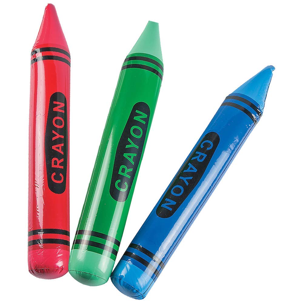 Kicko Inflatable Crayons 12 Pack 24 Inch for Kids, Party Favors