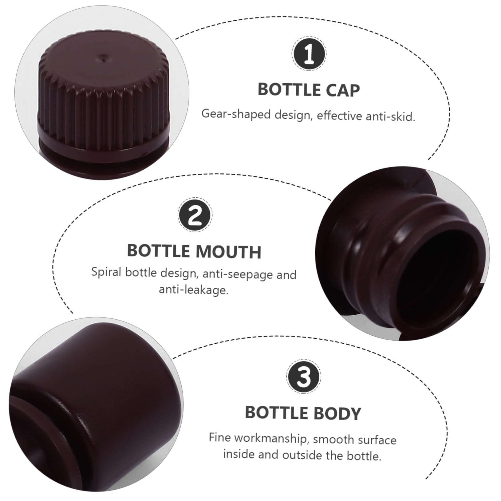 CIYODO Sealing Containers for Liquid 20pcs 8ml Medicine Bottles Thick Plastic Material for Lab