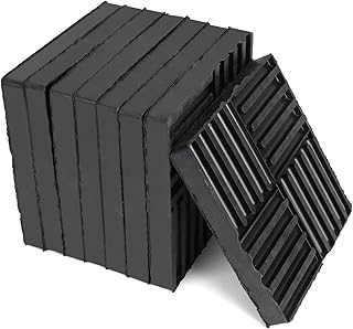 8PCS Anti-Vibration Pads, 6.5''X6.5''X0.8"Anti Vibration Mat Ribbed Rubber Vibration Isolation Pads for Air Conditioner, HVAC, Compressors, Treadmills
