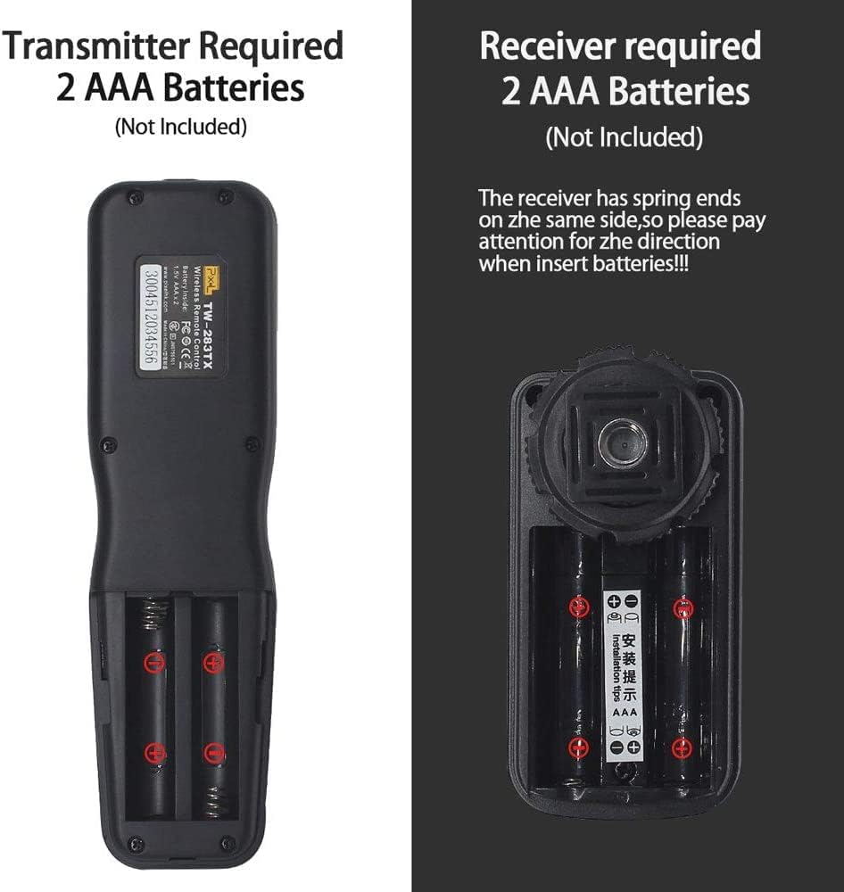 Pixel TW-283 E3 Wireless Shutter Release Cable Wired Remote Control Compatible Compatible for Canon XT XTi XS XSi T1i T2i T3 T3i T4i T5 T5i T6i SL1 EOS R R6 1300D 300D 60D 60Da 70D 80D 90D 850D 750D