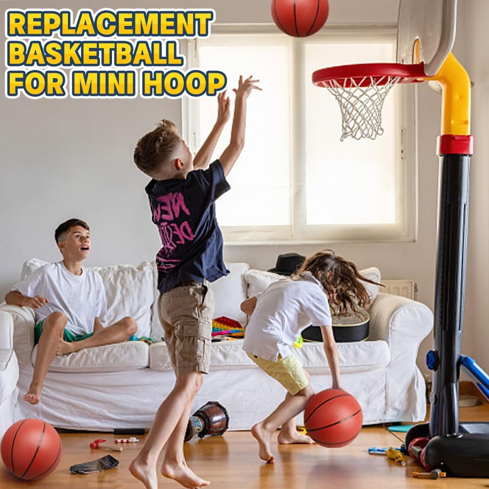 Mechaniker 25cm Mini Basketball für Indoor-Mini-Basketballkorb, Kleiner Ersatz-Softball für aufblasbaren Pool, Strand-Sandkasten, Outdoor Geschenkpaket für Kleinkinder, Kinder und Erwachsene, 5 Stück
