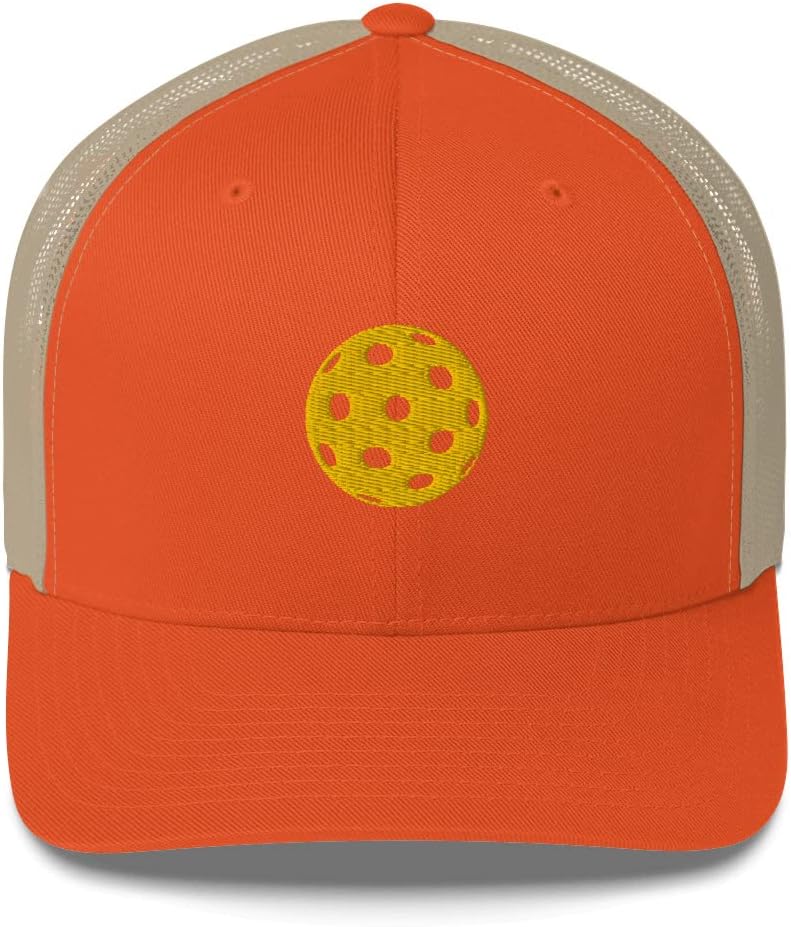 Pickleball Hat, Embroidered Ball, Sports Apparel, Gift, Trucker Hat, Mesh Back Cap