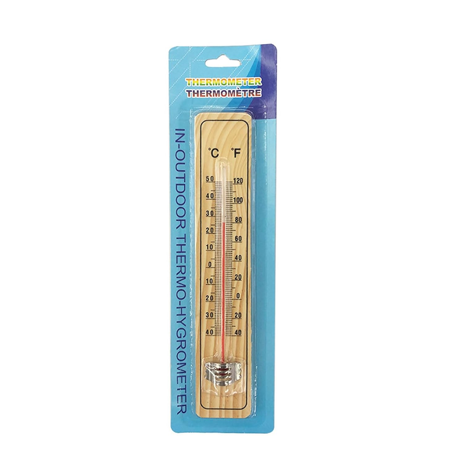 LIANXUE Indoor Outdoor Thermometer Wall Thermometer Vertical Wooden Thermometer