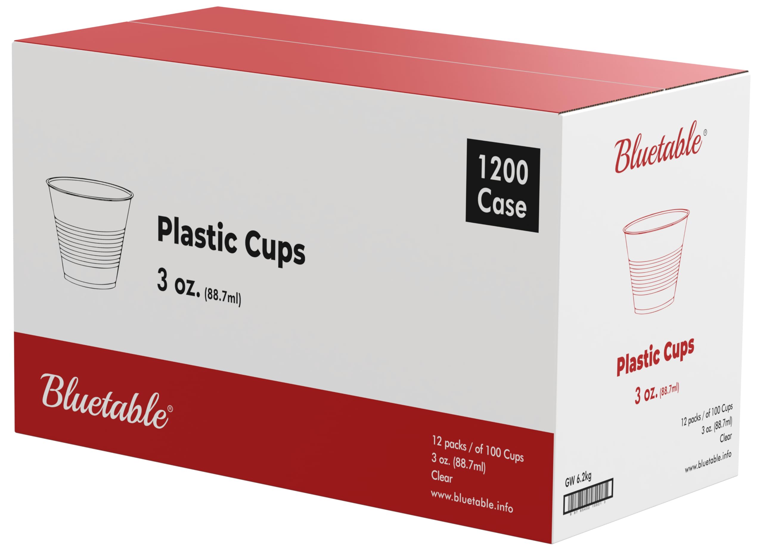 Plastic Cups 3 oz Bulk Case 1200 - Disposable Clear Cup 3 ounce - Small Bathroom Cups - Daily Chef Translucent Cup, Mouthwash & Medical Sample Urine