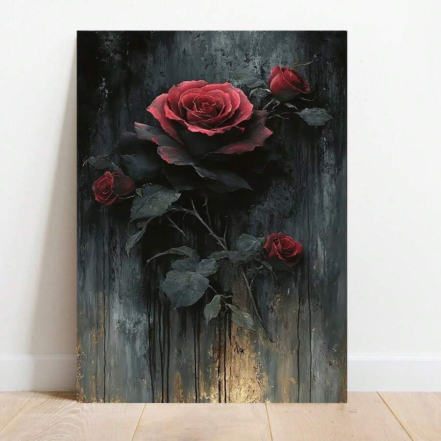 Toile roses rouge foncé romantique pour créer une ambiance cocooning de chambre