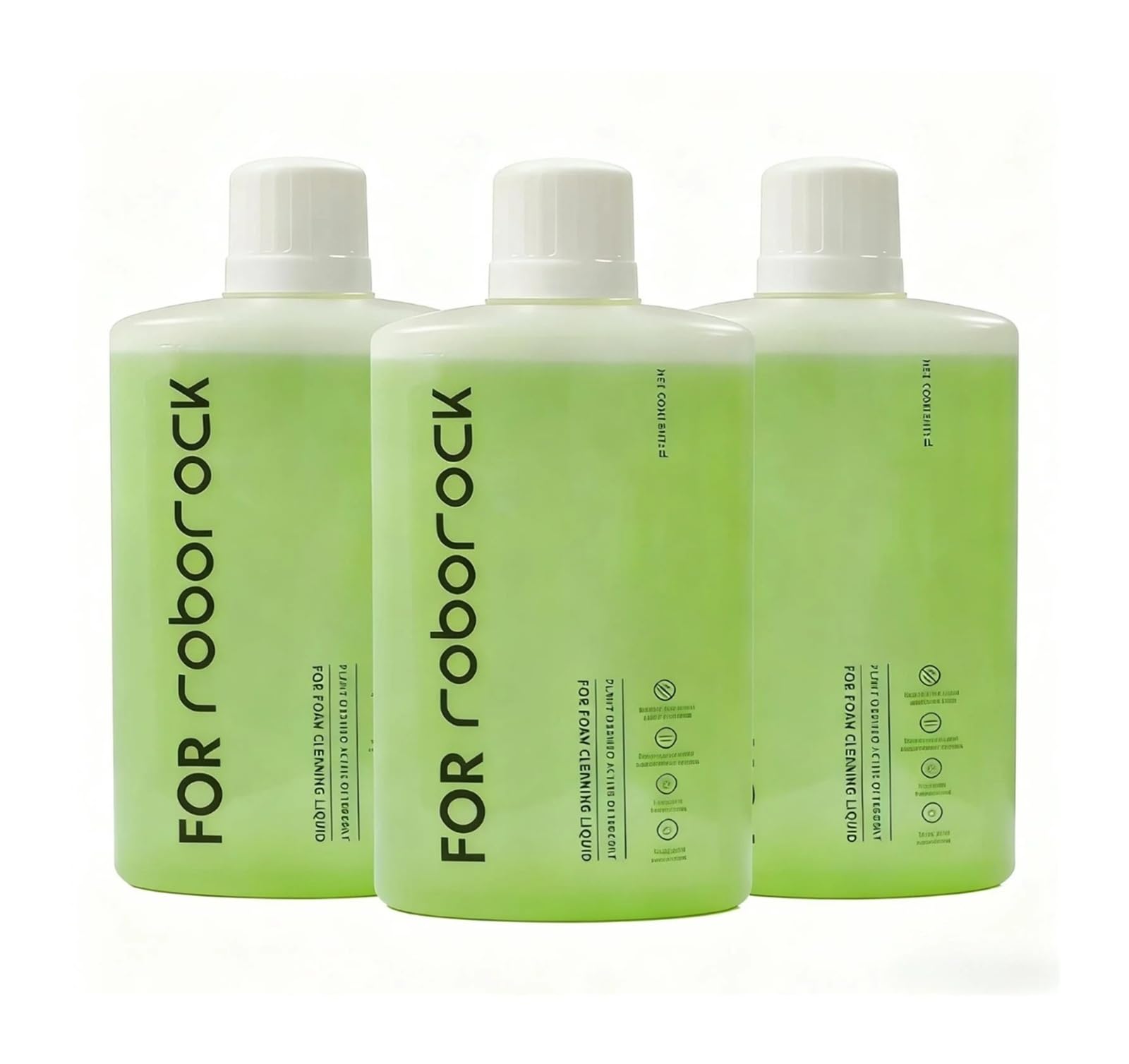 Solución concentrada de limpiador fregona robot, dilución 1:200 for suelos sin rayas, compatible con fregonas Roborock, botellas 3x1L