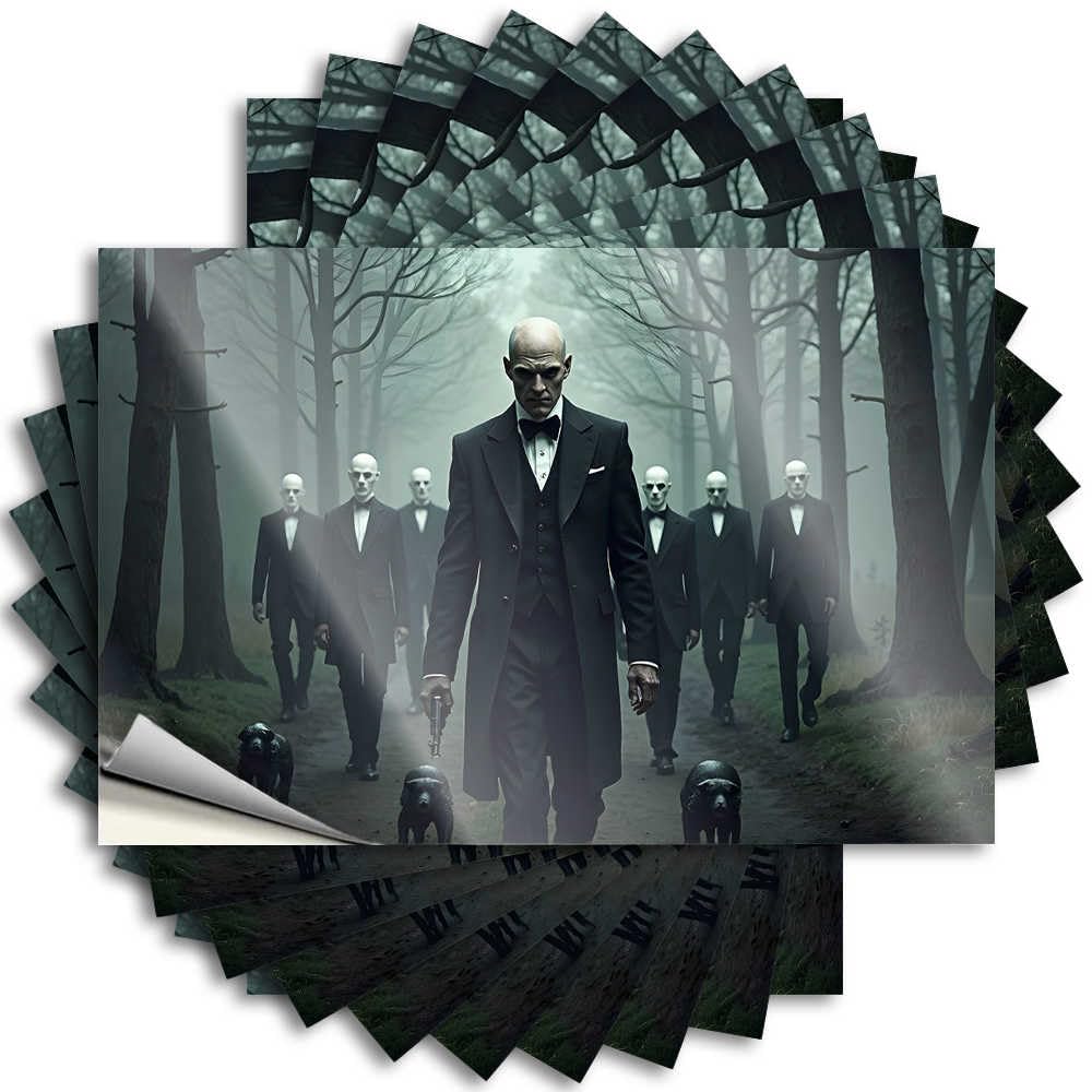 Bumper Coffee Waterproof Vinyl Sticker | A Mysterious Figure Leads His Squad Through The Misty Forest Aesthetic Laptop for Friends DIY Projects(12X18CM)