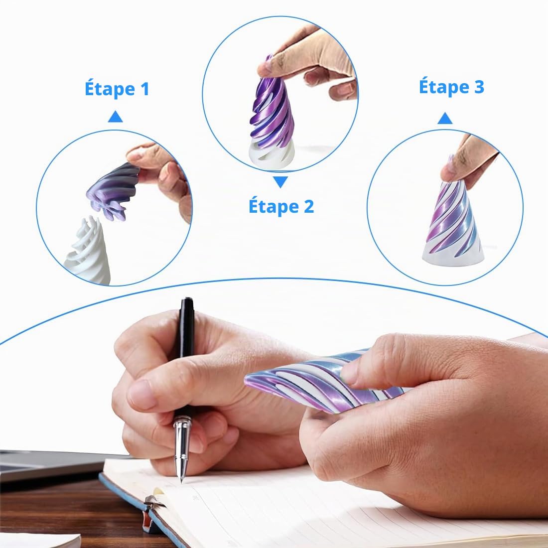 IKOPFLN Impossible Cone (lot De 2) – Jouet Fidget En Spirale 3D, Anti-stress, Illusion Optique, Décoration De Bureau