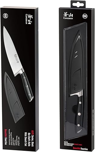 Miniatura 8 de Cangshan ALPS Series 502735 - Cuchillo de chef forjado de acero alemán de 8 pulgadas con funda color negro