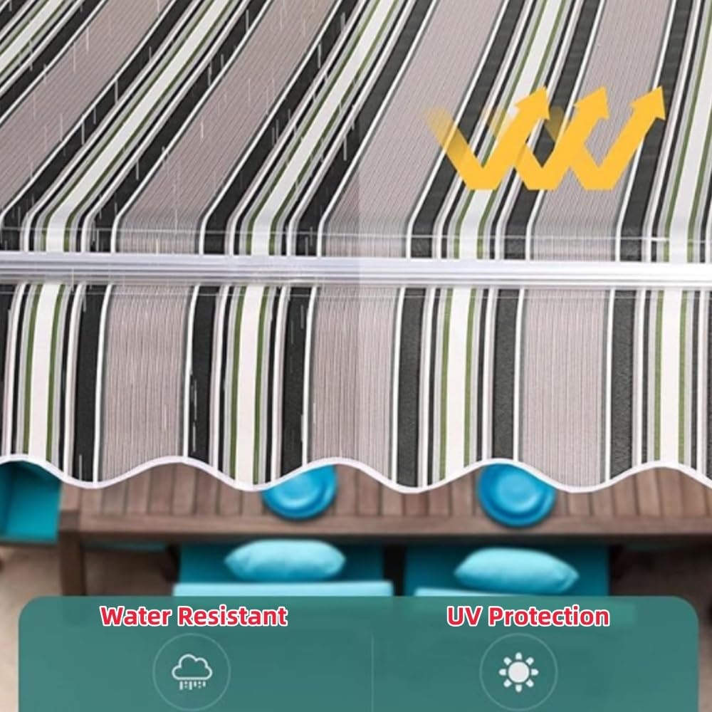 Tissu De Rechange pour Store 2m 4m 5m 6m Tissu De Remplacement pour Auvent Rétractable, Toile pour Store Banne Extérieur(16x13ft/500x400cm)