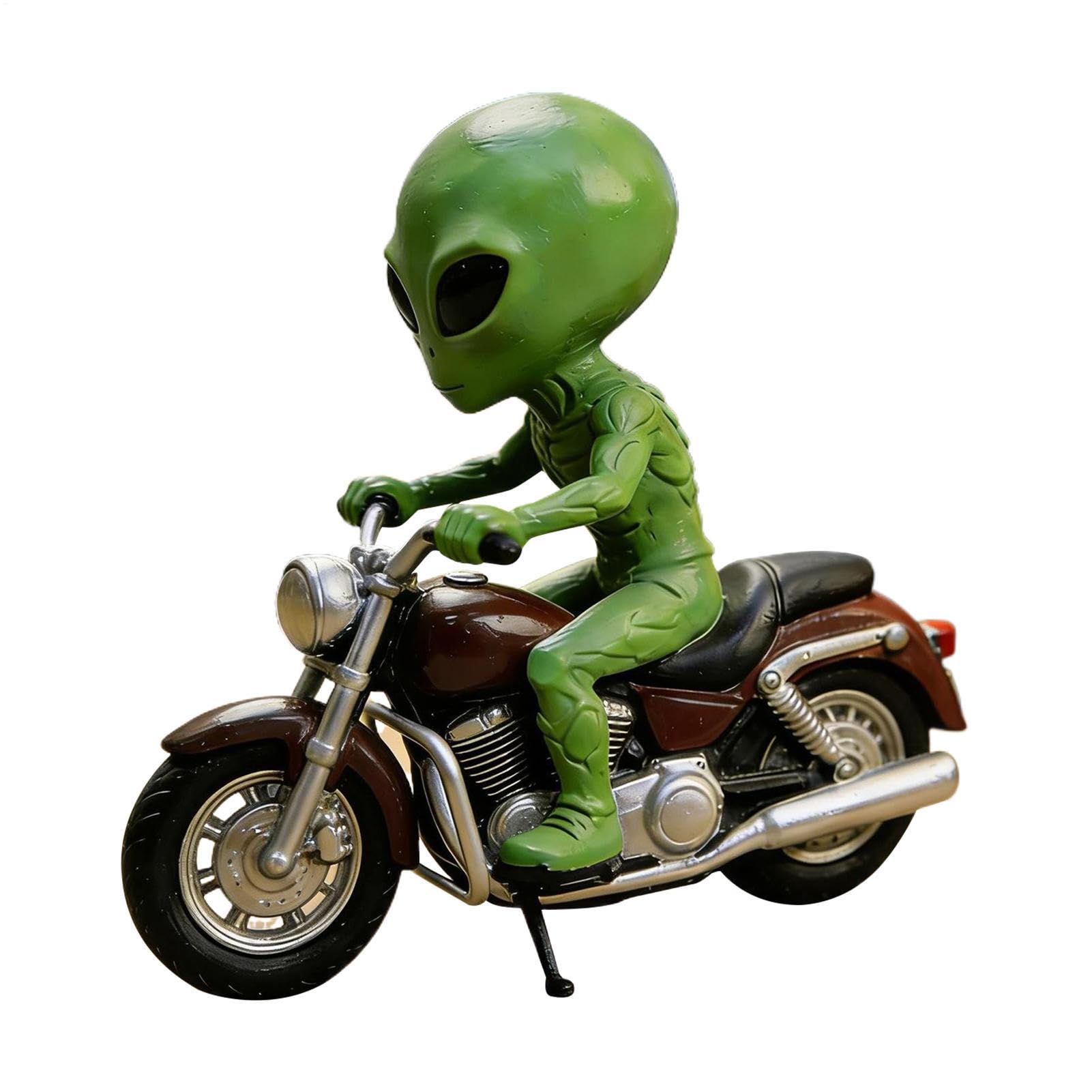 Sculpture de jardin extraterrestre à moto le cadeau idéal pour terrasse et cour