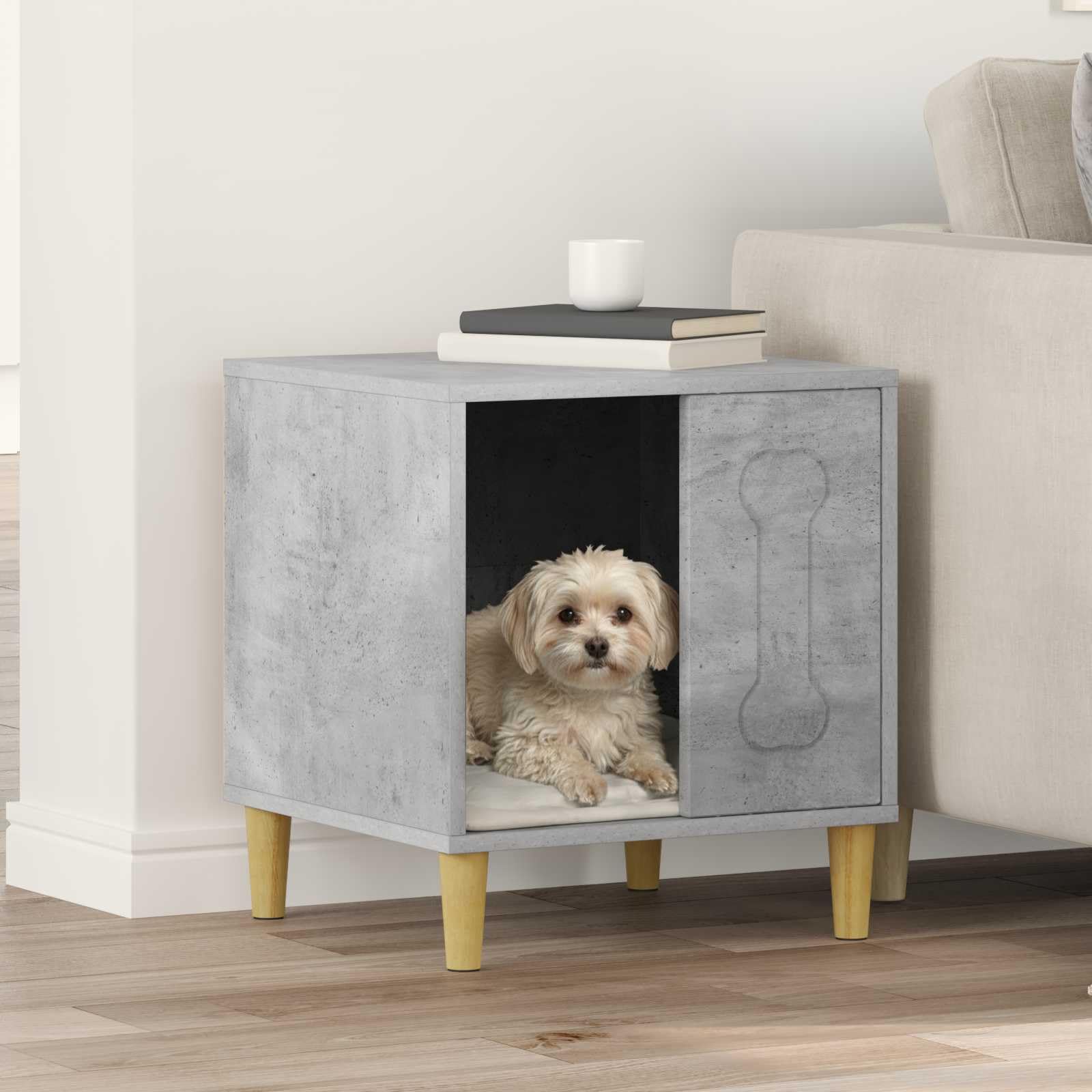 Niche pour chien design bois d'ingénierie pour salon chic et contemporain