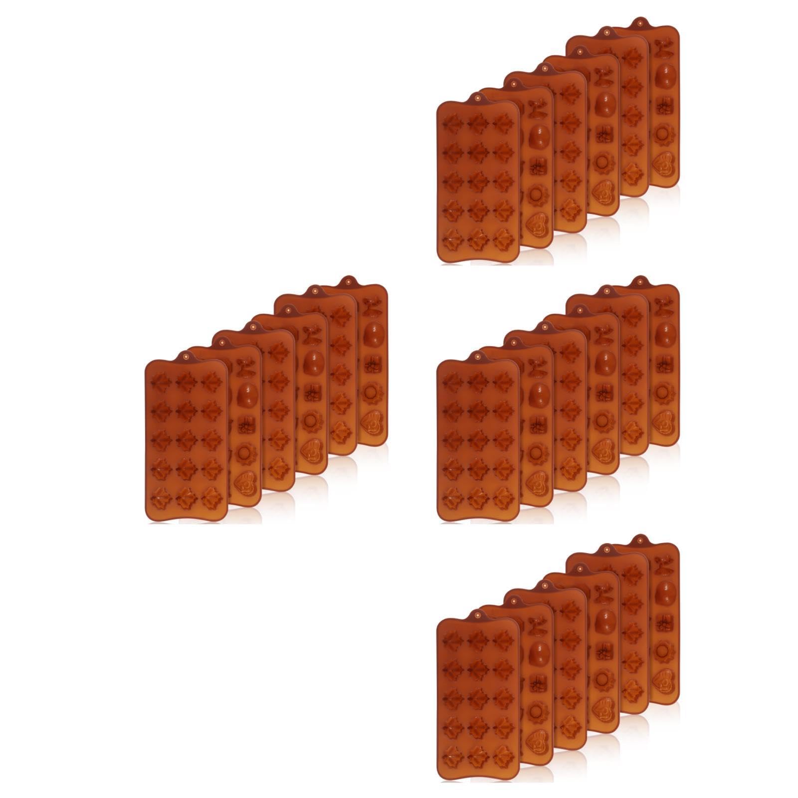 Cabilock 4 Juegos Molde De Chocolate Horneado Moldes De Chocolate De Otoño Latas De Pastel Para Hornear Molde Para Brownie Con Separadores Fabricante De Pasteles Gel De Sílice 6 Piezas * 4