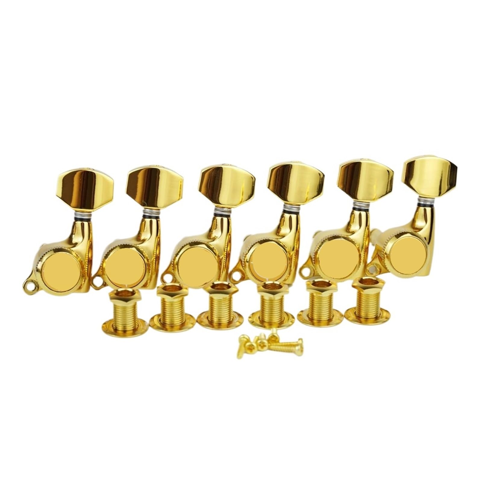 Goldene Gitarren-Mechaniken mit Verriegelung, elektrische Mechaniken, Stimmwirbel mit Metallverriegelung(6L)