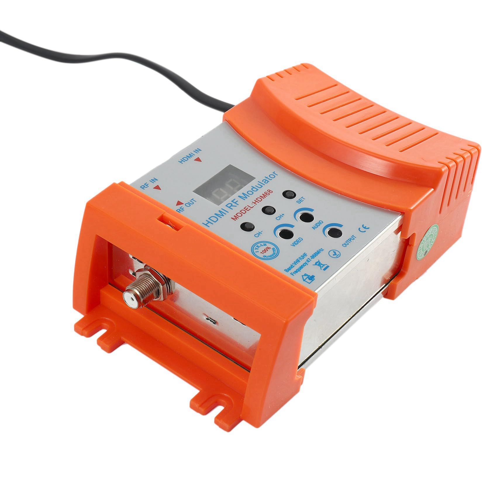 2X Modulador HDM68 Digital Modulador Convertidor AV una VHF UHF PAL/NTSC Modulador PortáTil Estándar Enchufe de la UE