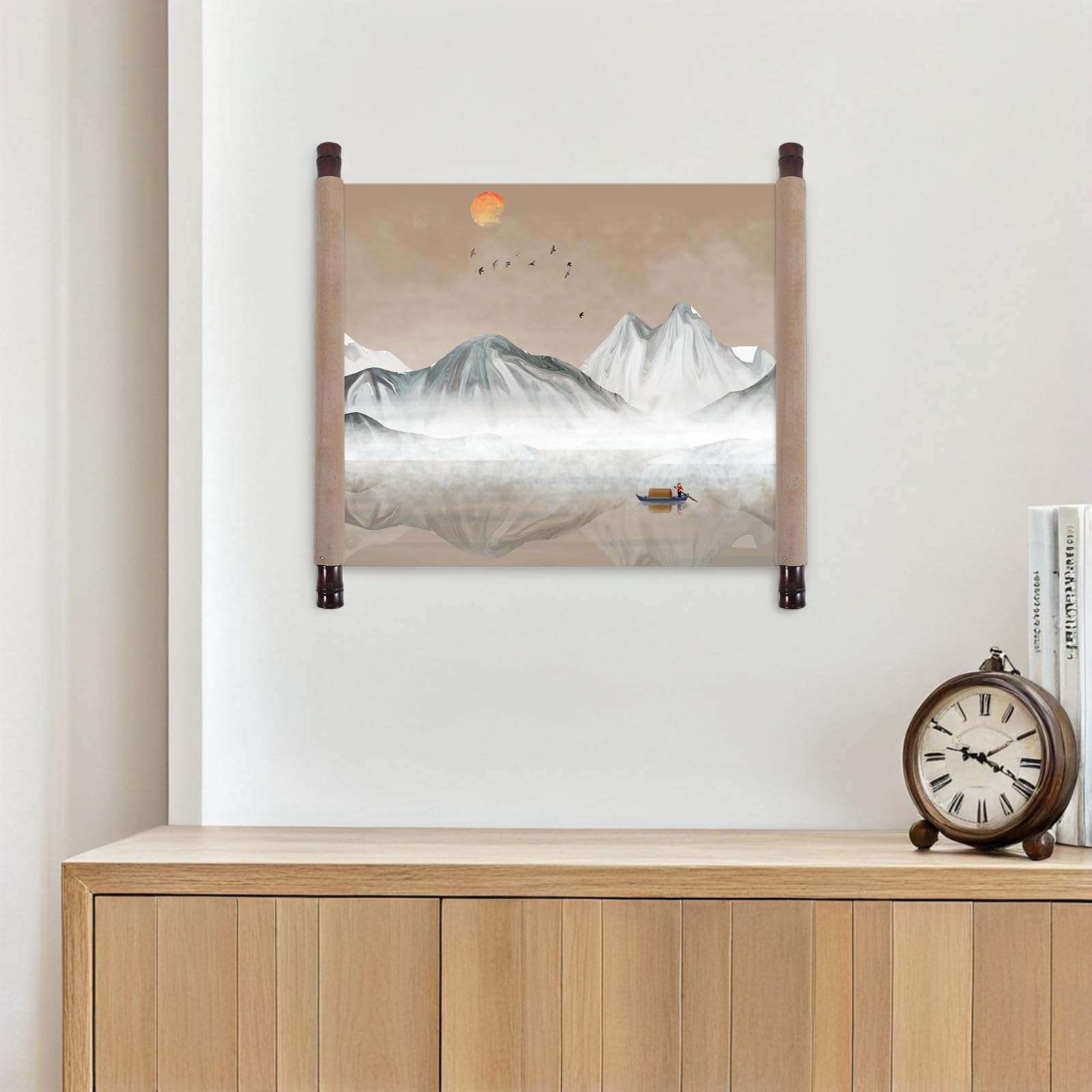 Housoutil 2stücke Teiliges Schreibrollenset Mit Holzstab Malrolle Und Zubehör Für Holz Schriftrollen Diy-rollenaccessoires Für Kalligrafie Und Zeichnen
