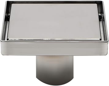 Alfi brand ABSD55B-PSS Shower Drain, Polished Stainless Steel, 5.25"L x 5.25"W x 3.25"H