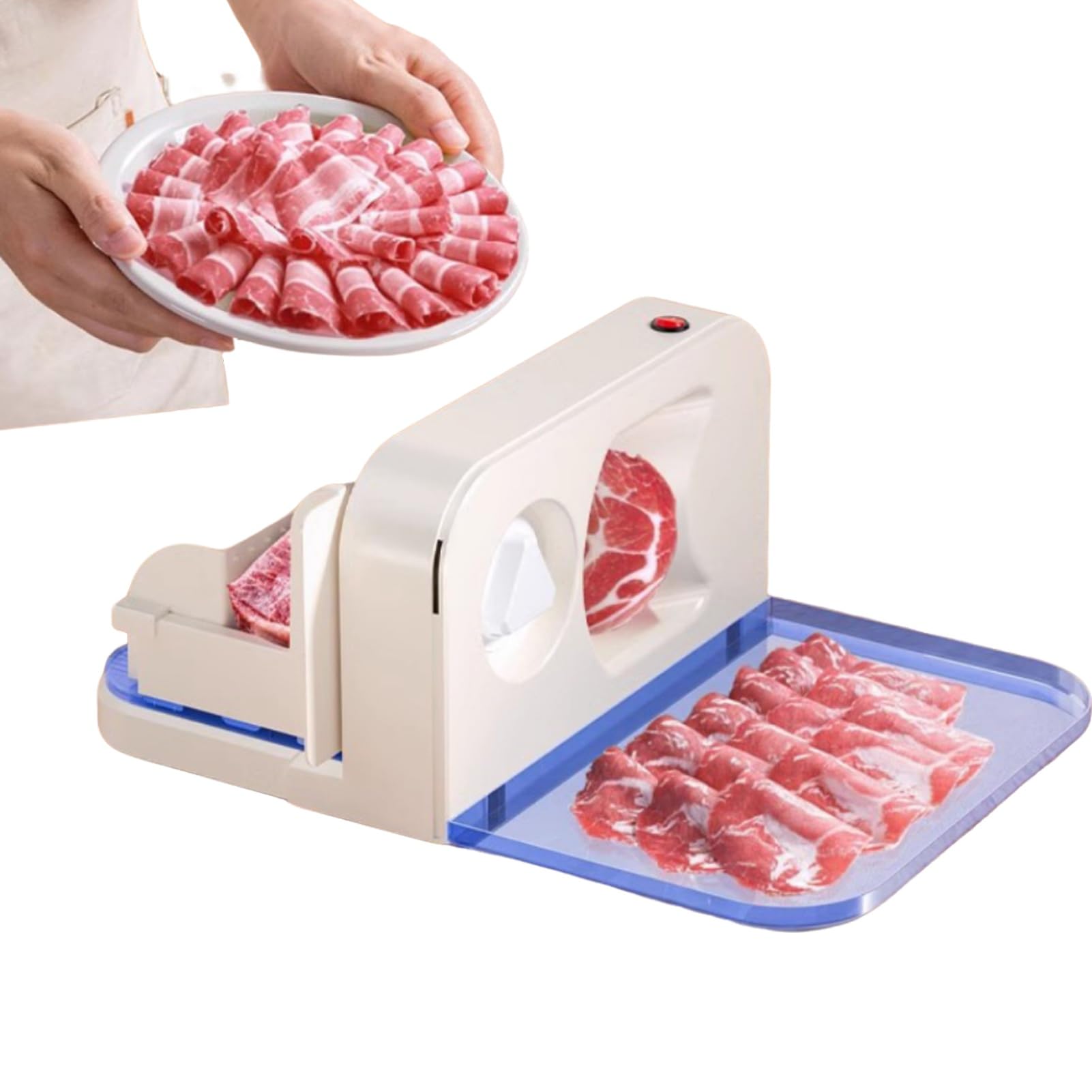 Machine De Tranchage Électrique Pour La Charcuterie, Le Pain Et Le Fromage Slicers De Viande Avec Coupe-acier Amovible 190 Mm Épaisseur Réglable De 0~15 Mm Convient À La Maison Et À L'usage Commercial