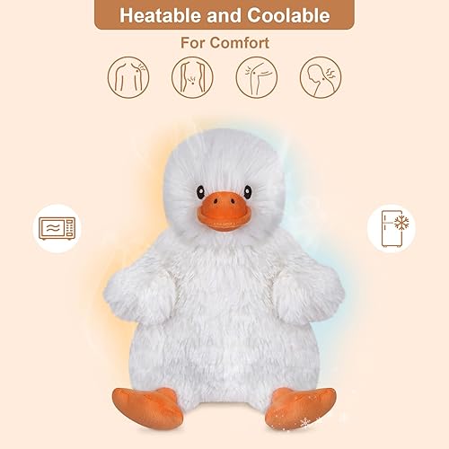 Miniatura 2 de Peluches de pato para microondas, peluches de pato, almohadillas térmicas para calambres, alivio del dolor y el estrés, peluche de pato compañero