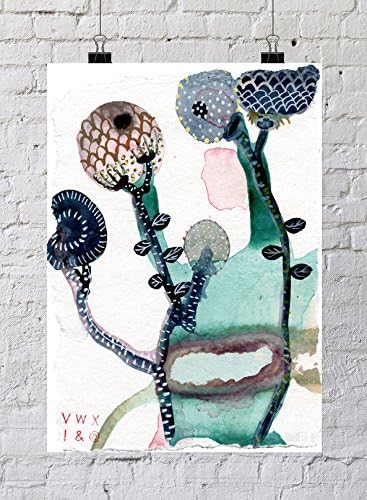 Botanical wall art. Floral art print. Modern wall art. Abstract green plant poster. Botanic wallart from original watercolour painting. Sizes from 5x7 up to 16x20 inch, A4, A3, A2, Botanical painting.