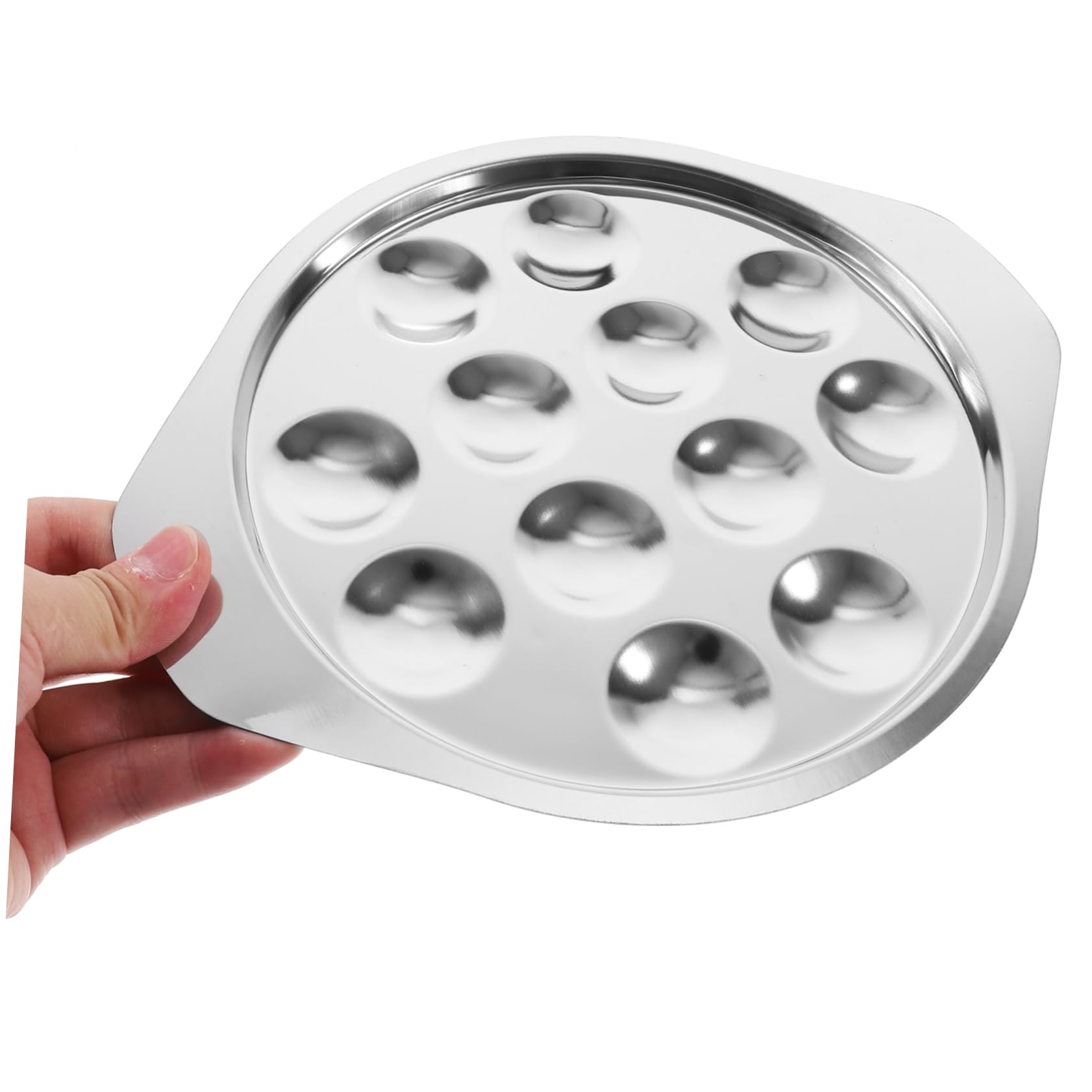 Plato para Caracoles De Acero Inoxidable Cavidades Poco Profundas, Adecuado para Aperitivos y Mariscos
