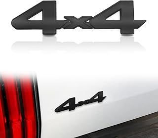 Universal 4X4 Emblem Badge 3D Logo, Full Coverage Adhesive Replacement Compatible with Toyota 4Run, Tac, Tun SUV Truck Pickup Model, 3D Metal Matte Black Logo Trunk Badge (Matte Black)