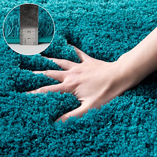 MIULEE Bath Mat Non Slip Absorbent Bathroom Soft luxurious Shower Small Mat Doormat Inside Rugs Kitchen Rugs Carpet Mat Washable for Bathroom Bedroom Kitchen Entrance 40x60 cm Blue Green - Image 2