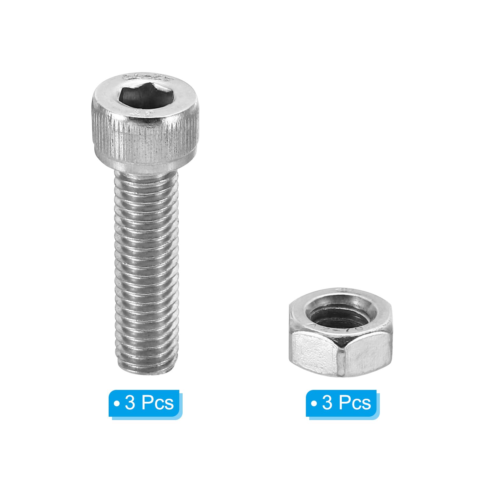 PATIKIL M8x30mm 304 Stainless Steel Hollow Bolt - Image 3