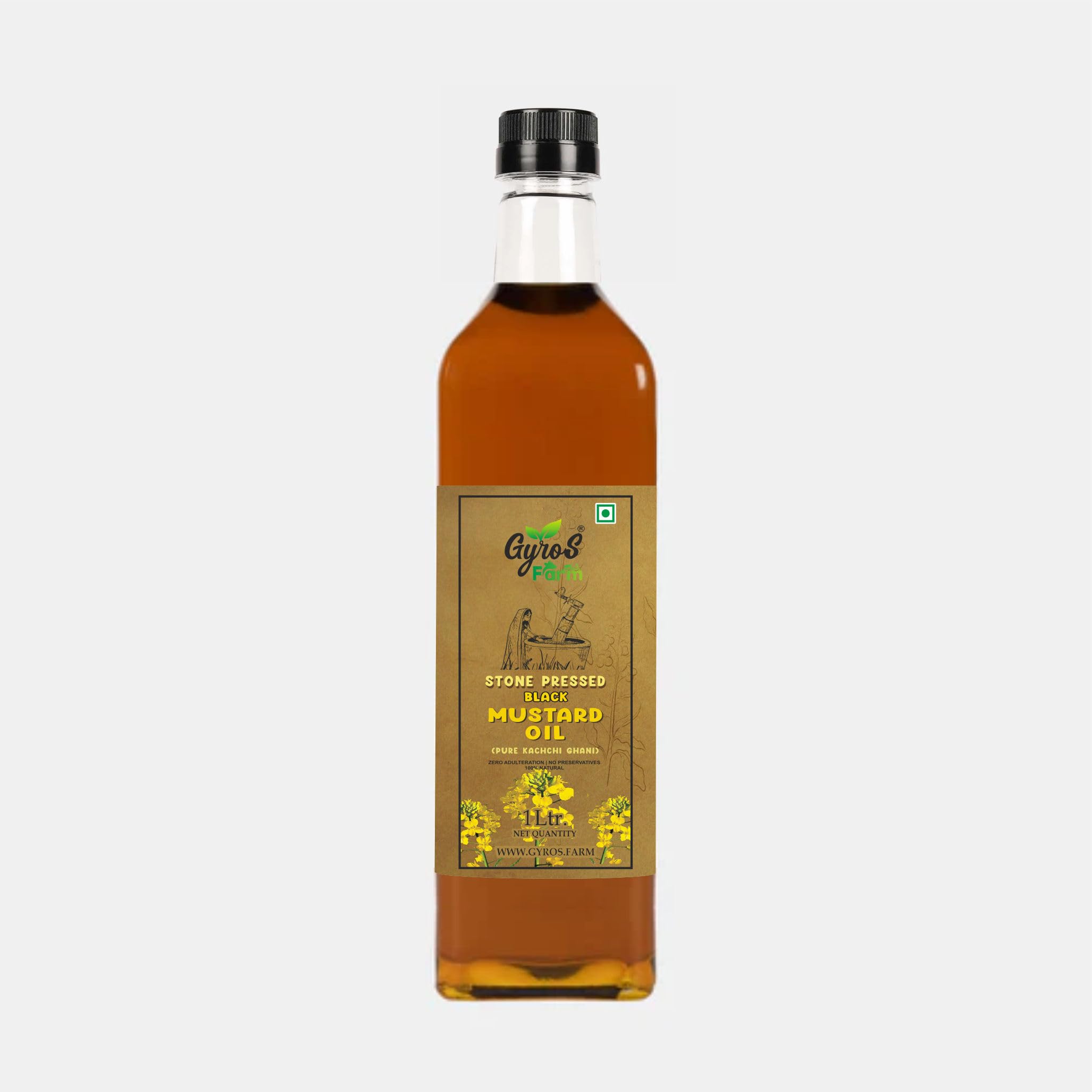 Gyros Farm Cold Pressed Black Mustard Oil - 1 Litre | Perfect for Cooking| Heart Healthy (B0D6WL1QZ8) Amazon Price History, Amazon Price Tracker