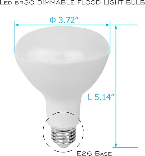 Miniatura 2 de Bombillas LED BR30, paquete de 4 bombillas de 15 W (equivalente a 100 W), brillo de luz diurna 5000 K, base media (E26), 1350 lúmenes, regulable,