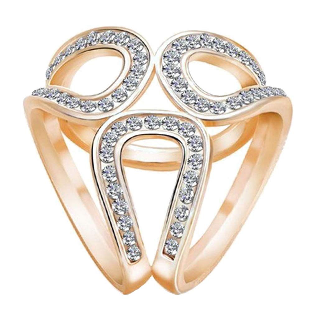 Onsinic Women's Golden 3 Rings Silk Scarves Clip Scarf Buckle Brooch Ring Shawl Clip Buckle Accessories,