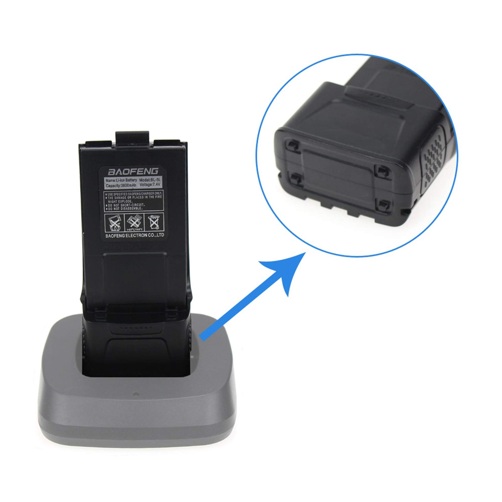 Batteria di ricambio per radio Baofeng GT3 GT3TP GT3 GT3 GT3TP e GT3 Mark-II III 7,4 V 1800 mAh Walkie Talkies