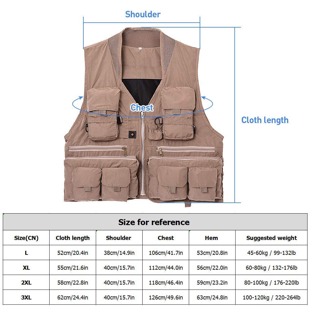 Gilet de pêche multifonction à séchage rapide pour... – Grandado