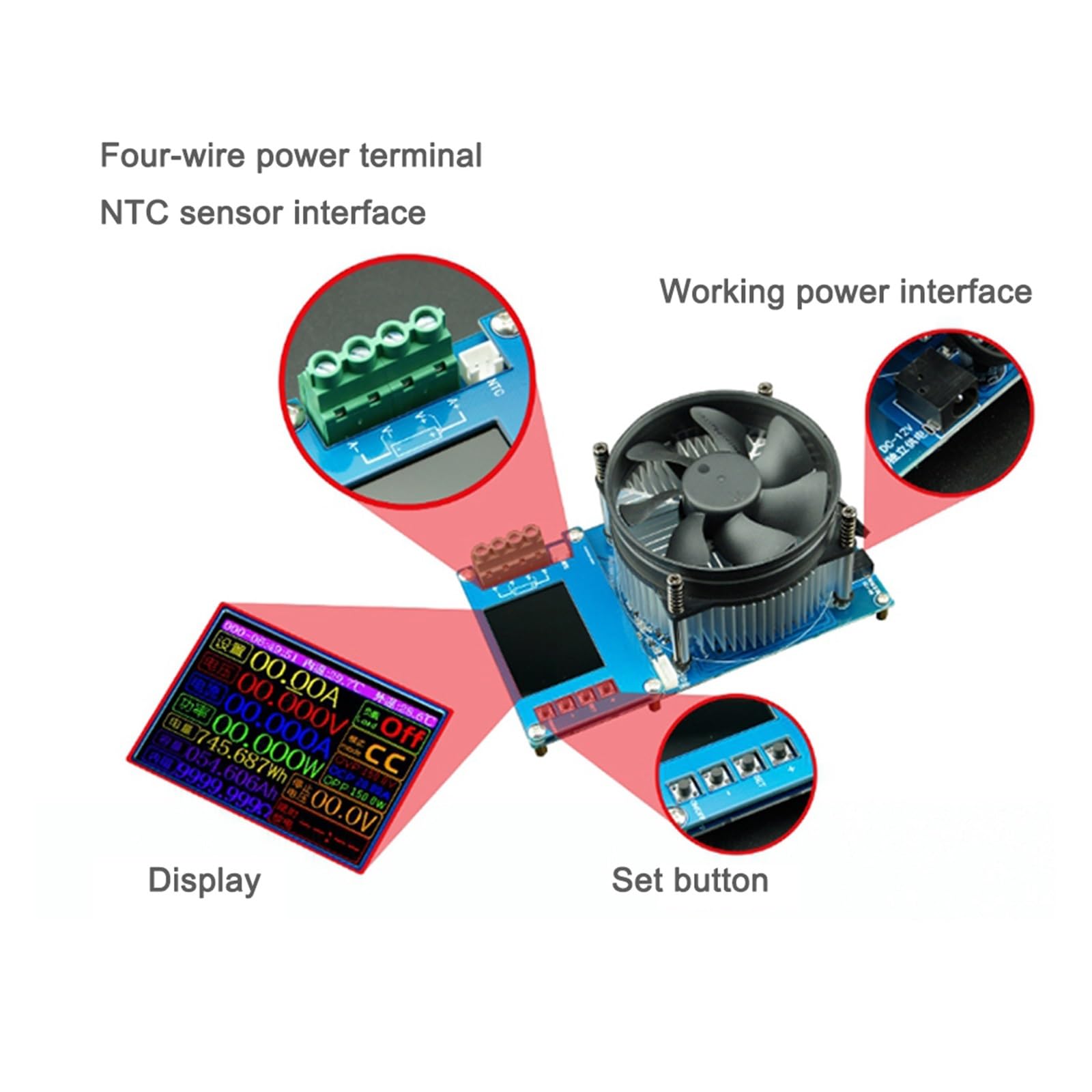 150W 20A 4-przewodowy Tester baterii litowej Pojemność Rezystancja wewnętrzna Monitor napięcia prądu Wyładowarka Obciążenie elektroniczne CNC Precyzyjne Wykrywanie
