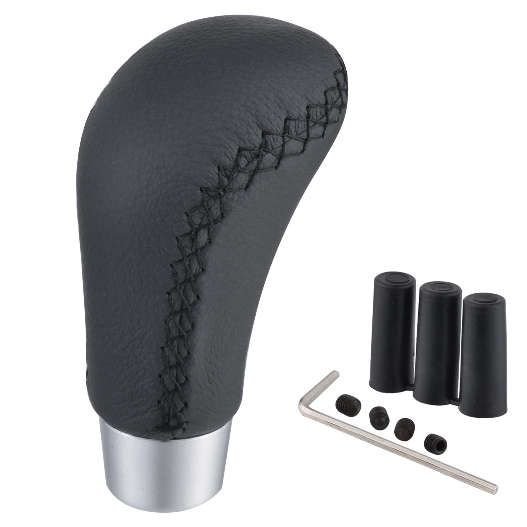 Padaodao Car Shifter Knob Leather Gear Stick Shifting Handle for Most Manual Automatic Cars Truck SUV Vehicle, Black