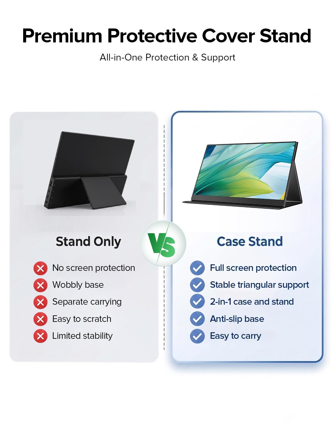 EVICIV Écran Tactile Portable 15,6 Pouces 125% sRGB Moniteur 1080P 2000:1 FHD IPS de Jeu Eye Care avec HDMI/USB-C pour Laptop/PC/Phone/Console de Jeu, VESA Mountable