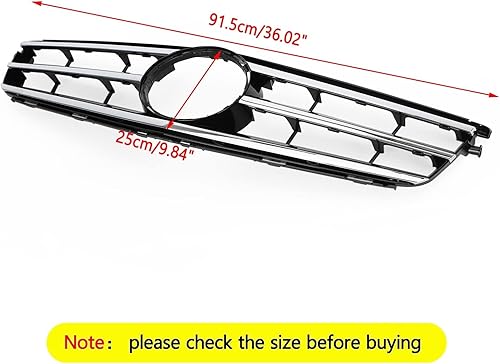 Vista 12 de Topteng Rejilla delantera con emblema LED, rejilla superior delantera de repuesto para BENZ W204 C300 C350 2008-2014, no compatible con C63 AMG